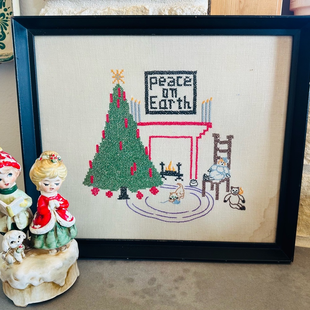 Peace on Earth Holiday Cross-Stitch Art